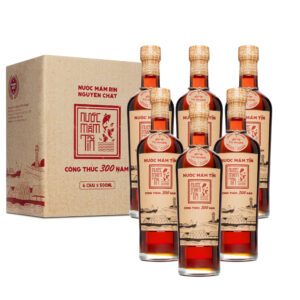 [Thùng 6 chai 500ml] Nước mắm Tĩn cá cơm than nhãn đỏ 40N độ đạm rin nguyên chất truyền thống sạch