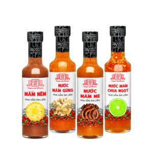 [Combo 4 chai 300g] Nước chấm pha sẵn Mắm nêm, Nước mắm chua ngọt, Nước mắm gừng, Nước mắm me Làng Chài Xưa