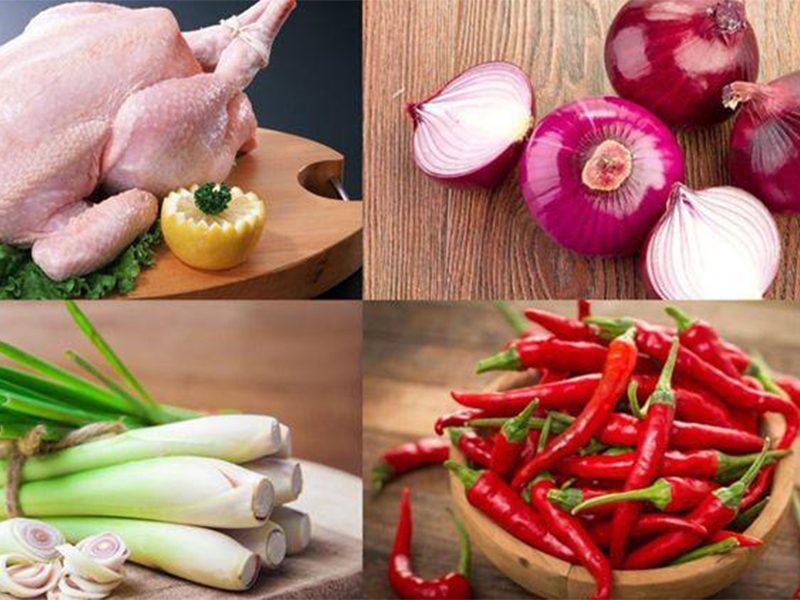 Nguyên liệu làm thịt gà xào lăn