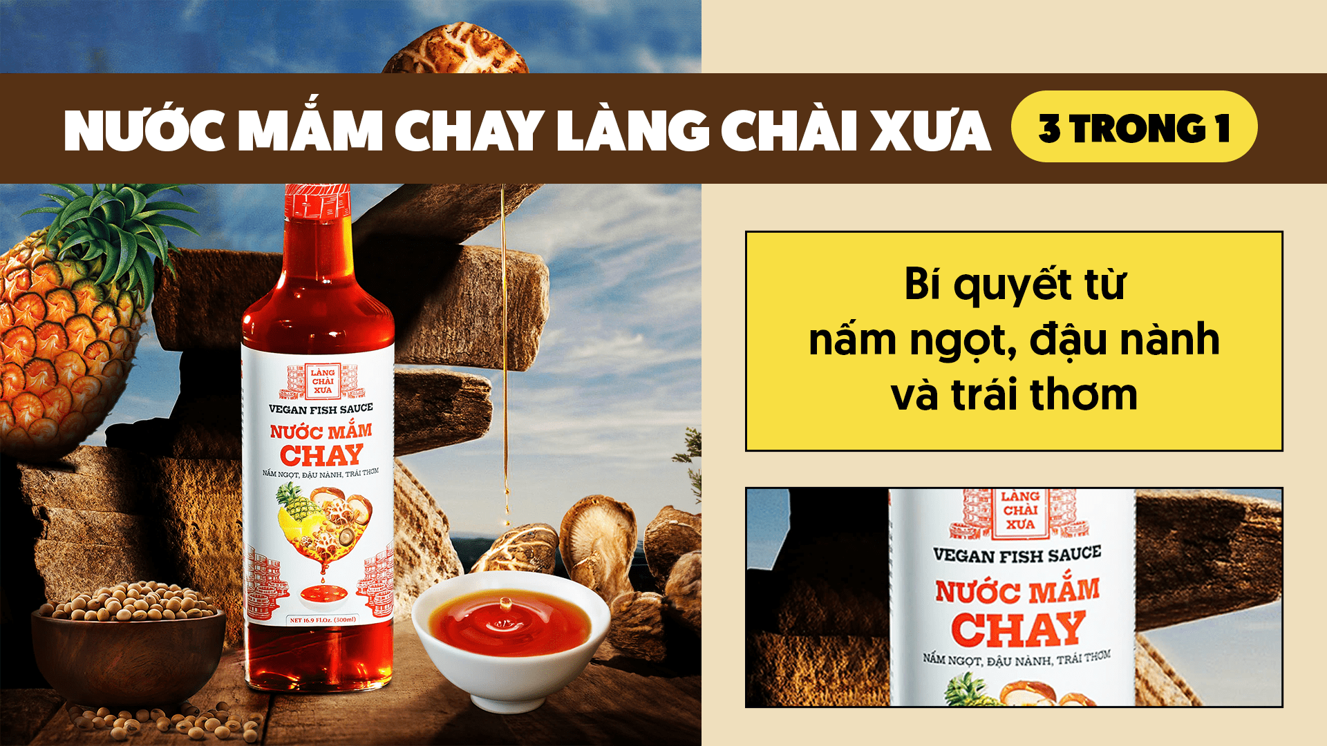 nước mắm chay 3trong1 làng chài xưa