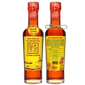 [Cặp 2 chai 250ml] Nước mắm Tĩn cá cơm ruột đỏ 60N độ đạm truyền thống sạch không chất bảo quản