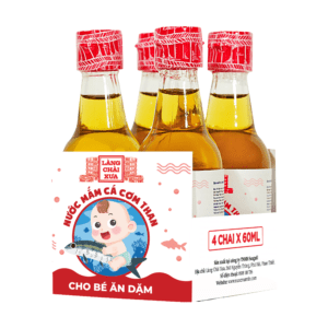 [Lốc 4 chai 60ml] Nước mắm Cá Cơm Than Làng Chài Xưa cho bé ăn dặm từ 12 Tháng Tuổi